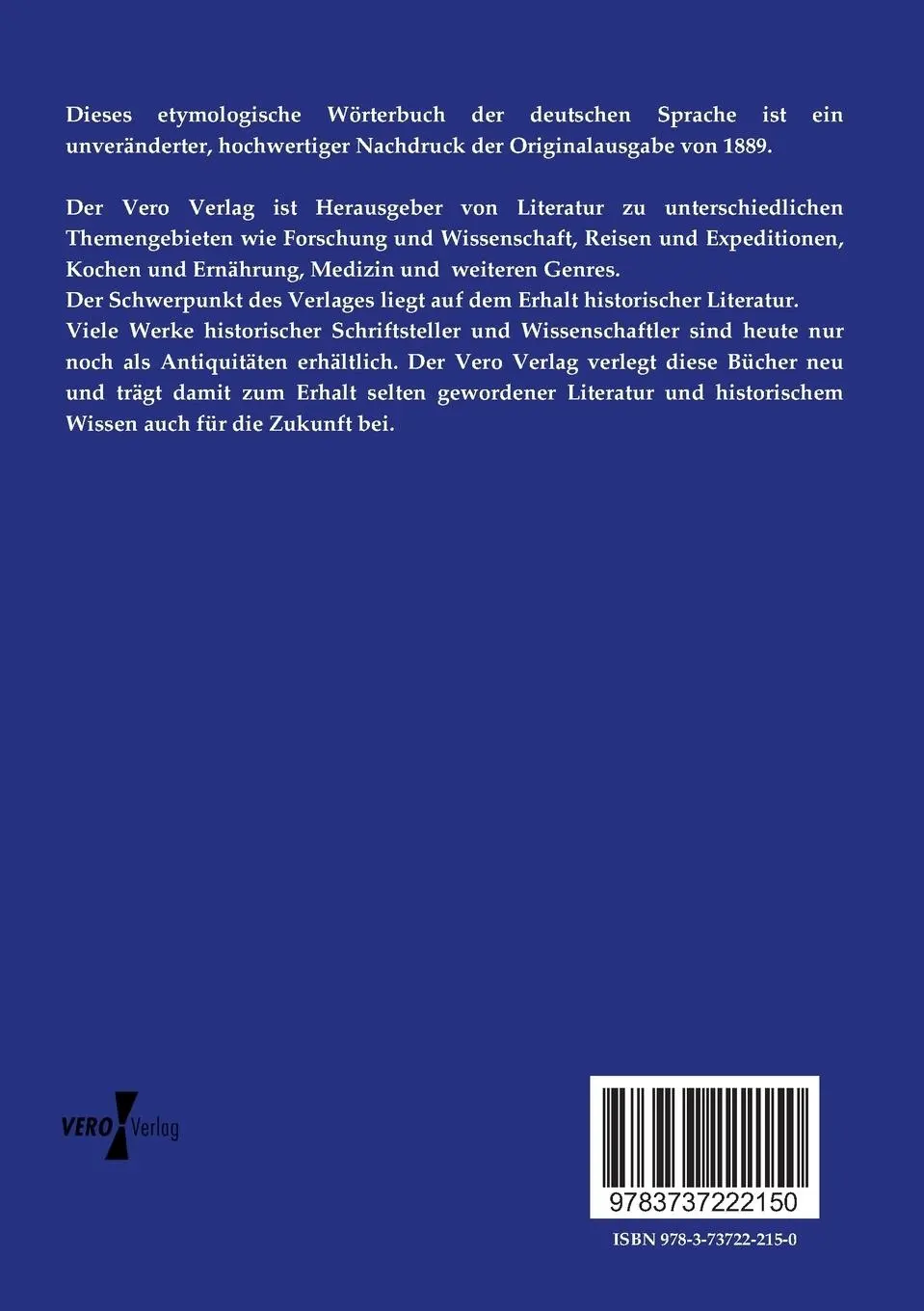 Rückseite: 9783737222150 | Etymologisches Wörterbuch der deutschen Sprache | Friedrich Kluge