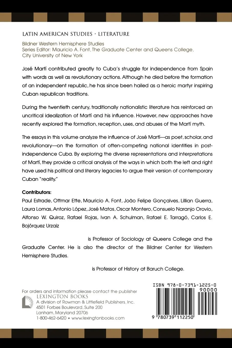 Rückseite: 9780739112250 | Cuban Republic and JosZ Mart' | Reception and Use of a National Symbol