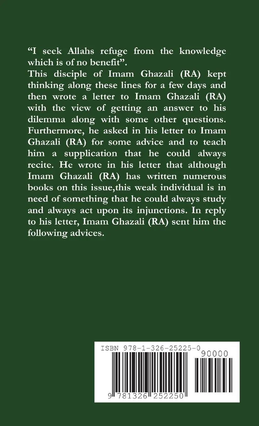 Rückseite: 9781326252250 | Dear Beloved Son - Ayyuhal Walad | Al-Ghazali | Taschenbuch | Englisch