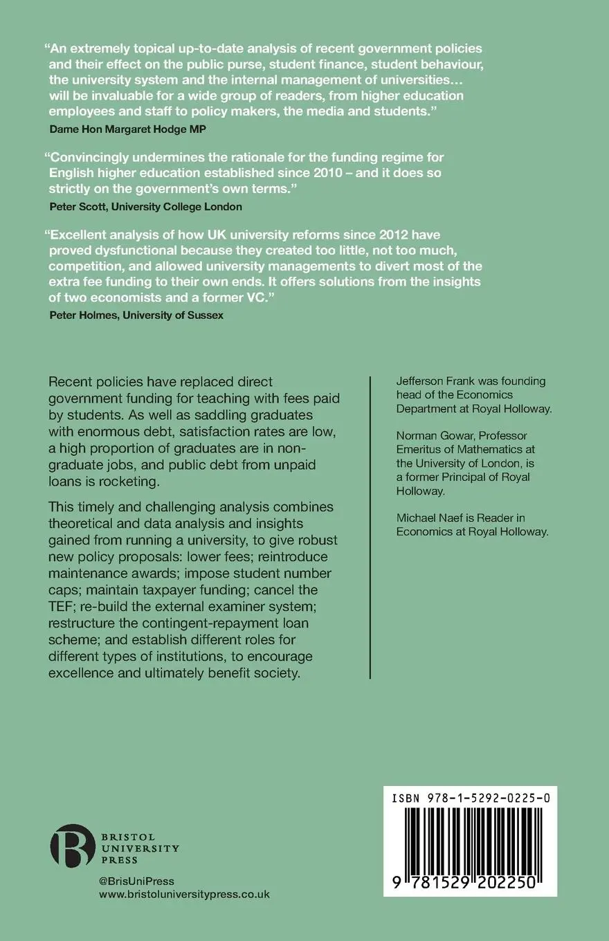 Rückseite: 9781529202250 | English universities in crisis | Jefferson Frank (u. a.) | Taschenbuch