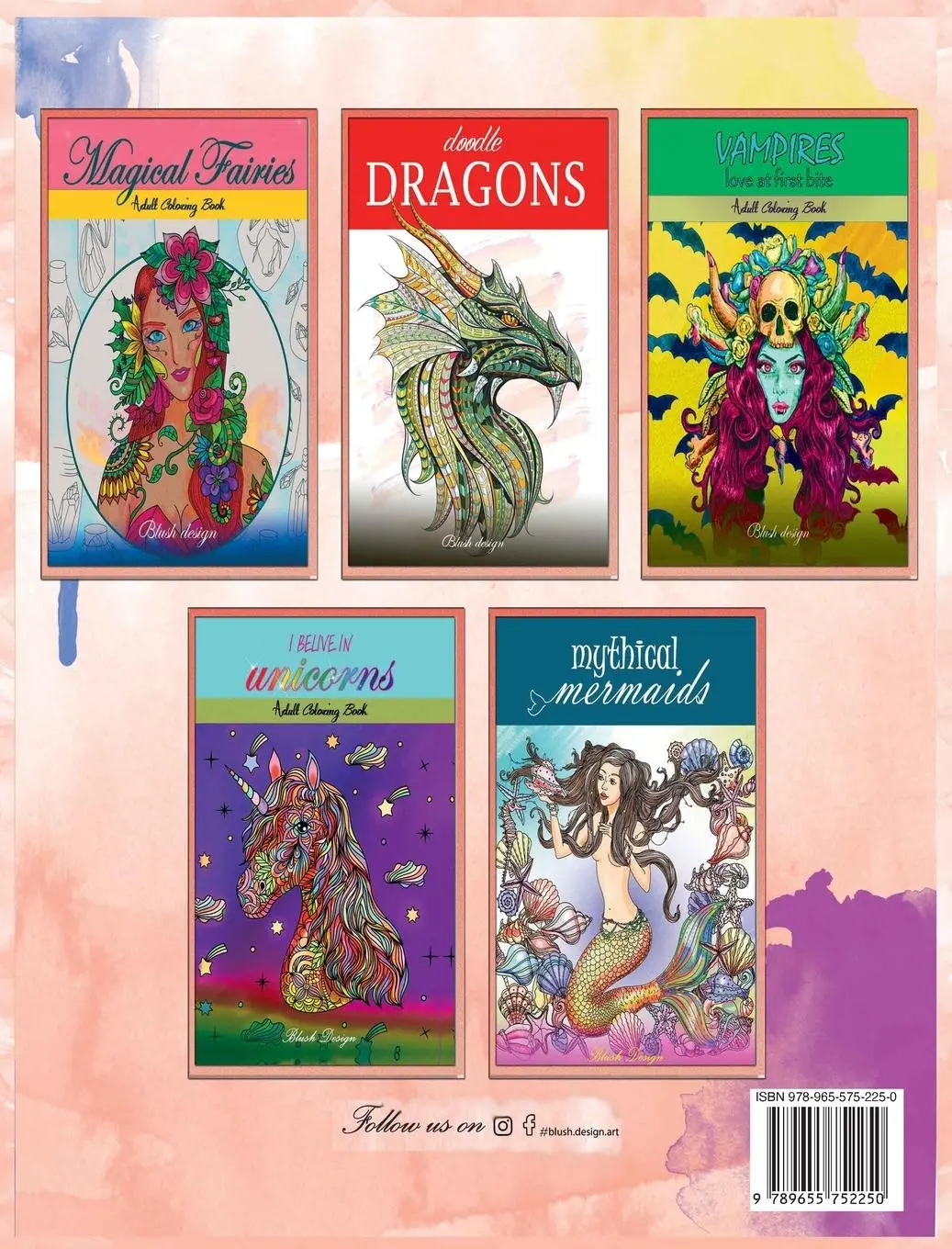 Rückseite: 9789655752250 | Fantasy Creatures | Adult Coloring Book Collection | Blush Design
