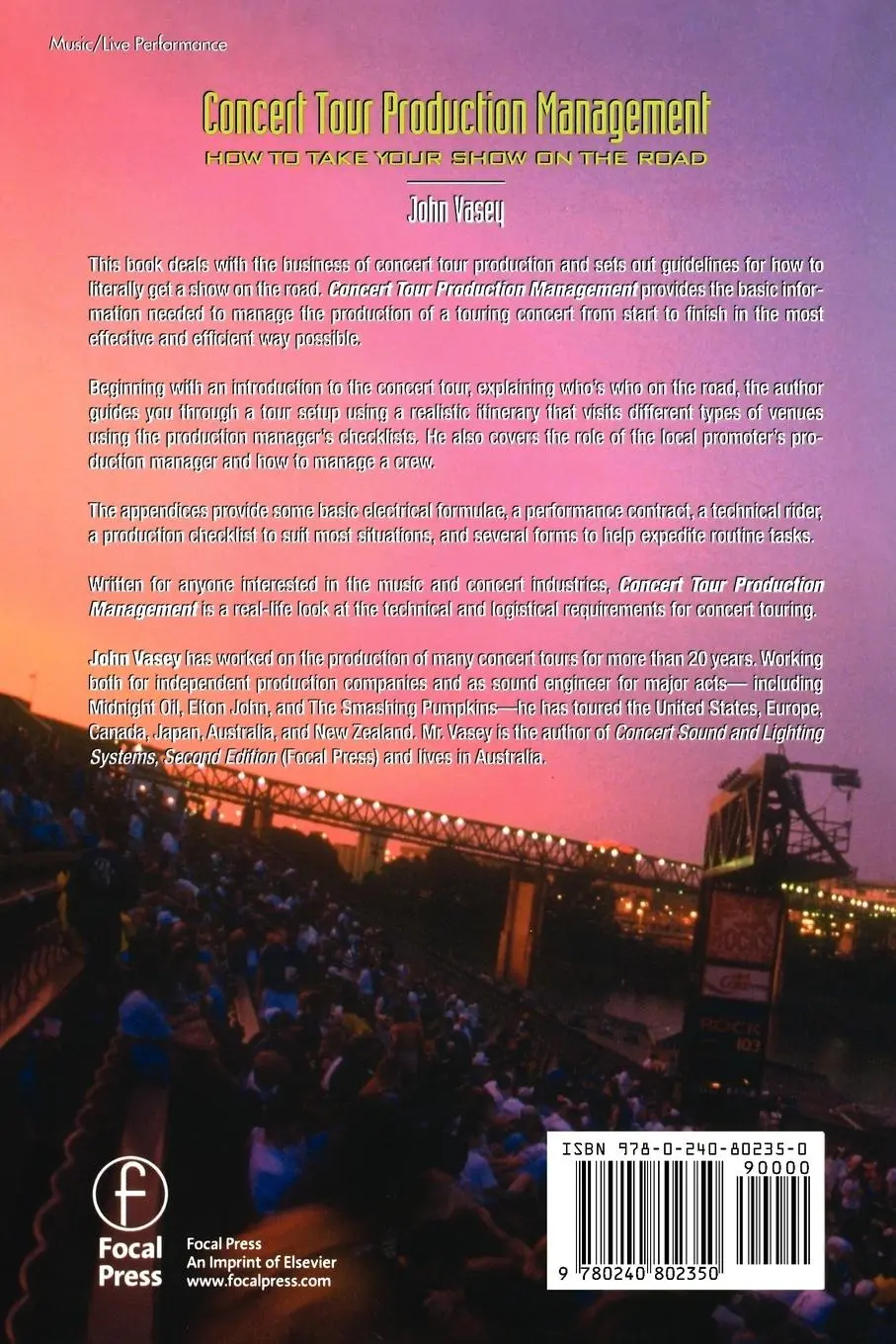 Rückseite: 9780240802350 | Concert Tour Production Management | John Vasey | Taschenbuch | 1997
