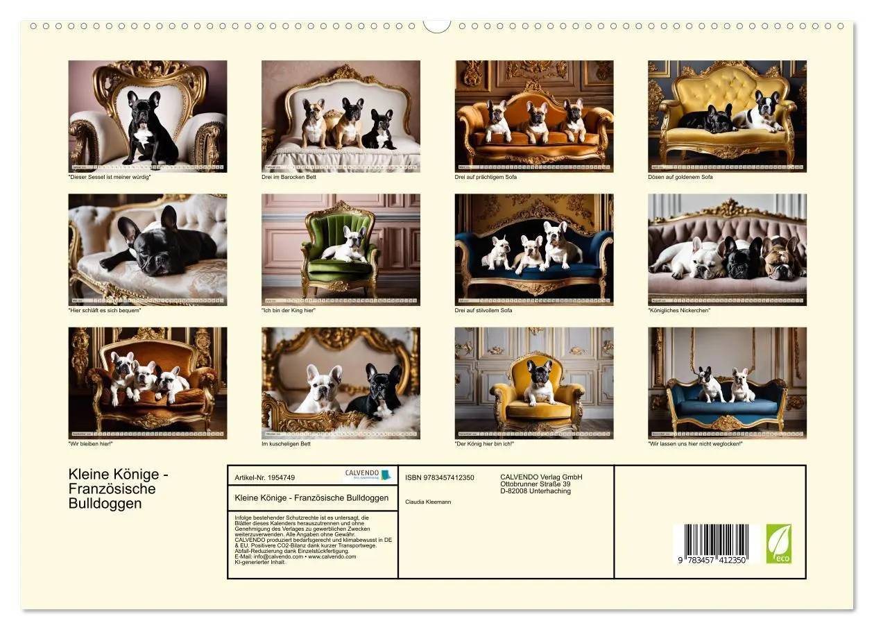 Bild: 9783457412350 | Kleine Könige - Französische Bulldoggen (hochwertiger Premium...