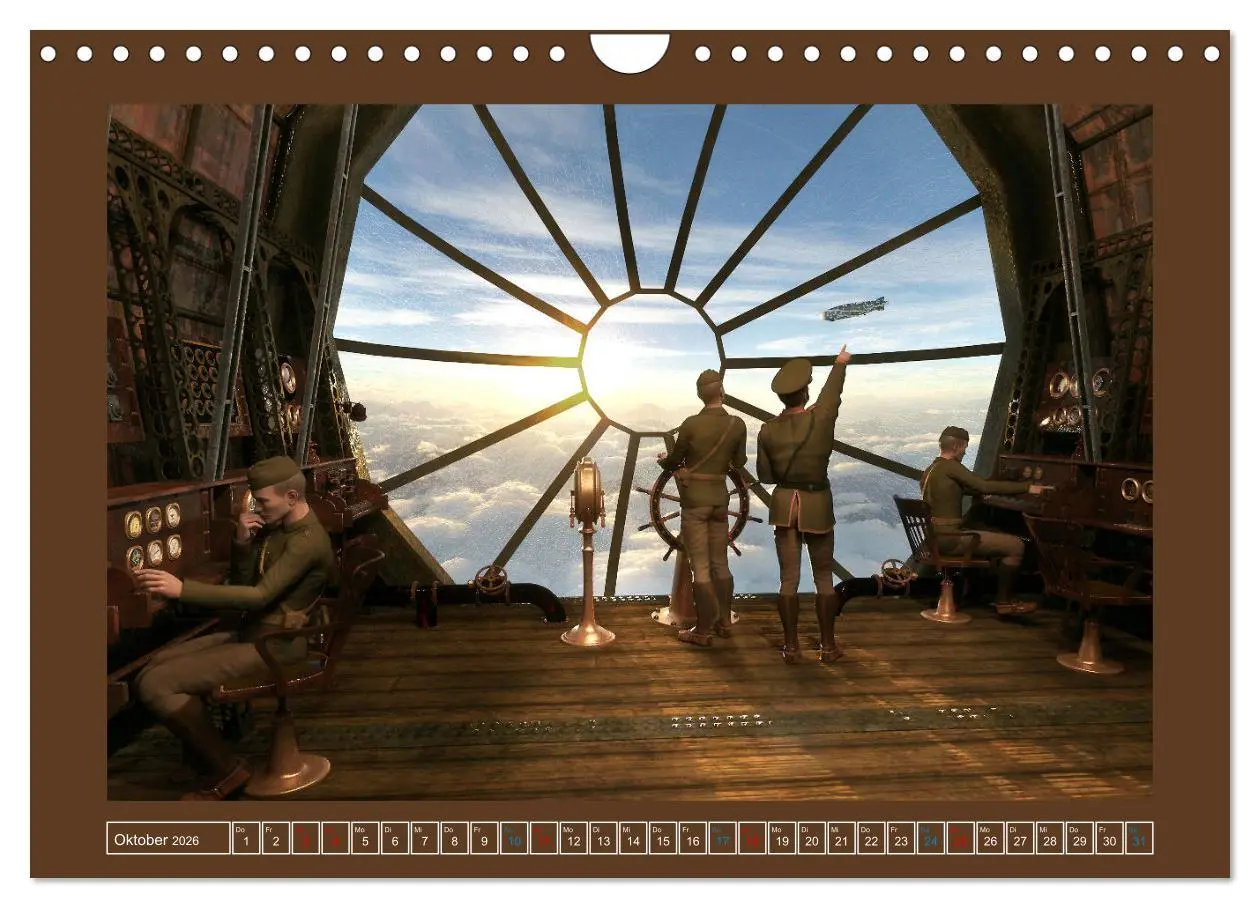 Bild: 9783457582350 | Steampunk Luftschiffe (Wandkalender 2026 DIN A4 quer), CALVENDO...