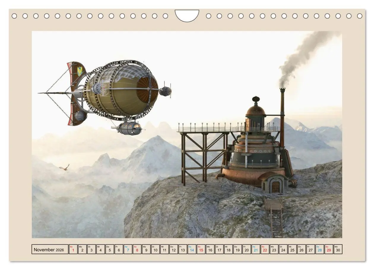 Bild: 9783457582350 | Steampunk Luftschiffe (Wandkalender 2026 DIN A4 quer), CALVENDO...