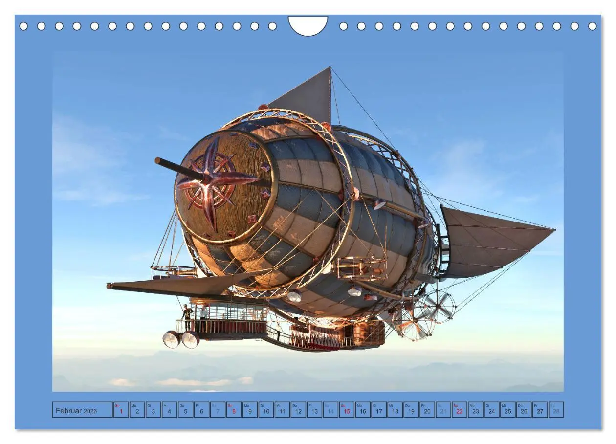 Bild: 9783457582350 | Steampunk Luftschiffe (Wandkalender 2026 DIN A4 quer), CALVENDO...