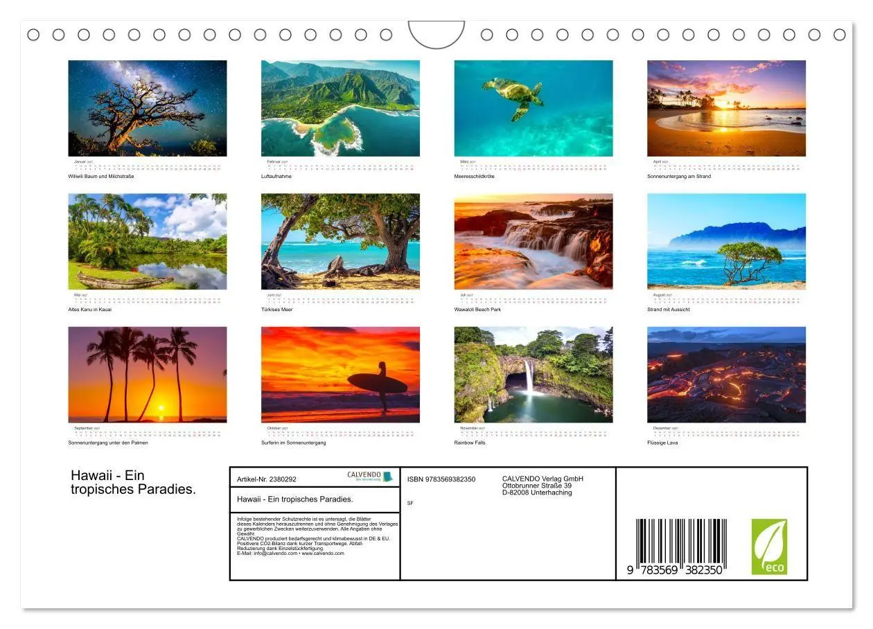 Bild: 9783569382350 | Hawaii - Ein tropisches Paradies. (Wandkalender 2027 DIN A4 quer),...