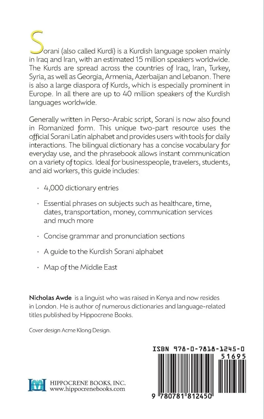 Rückseite: 9780781812450 | Kurdish (Sorani)-English/English-Kurdish (Sorani) Dictionary &amp;...