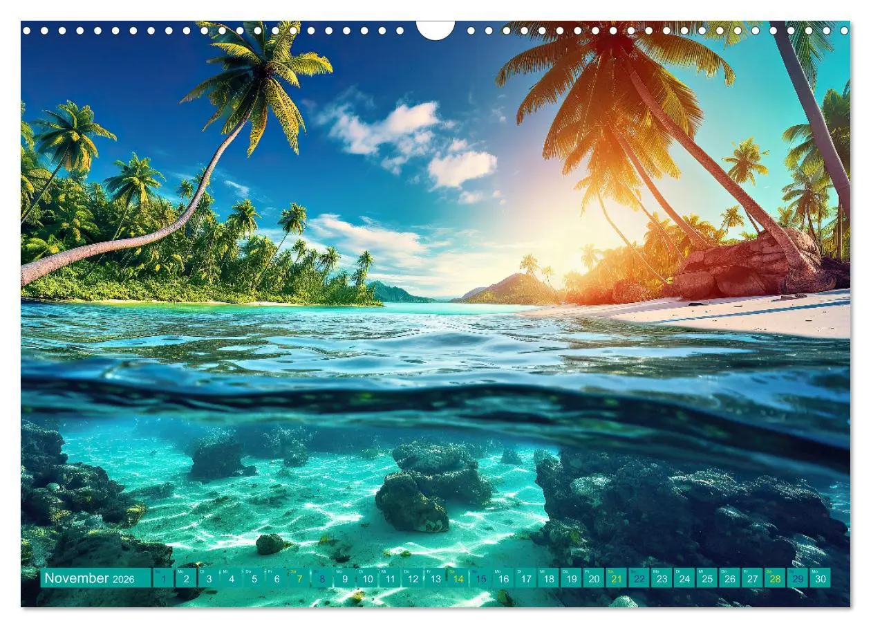 Bild: 9783457402450 | Sehnsucht Strandparadies (Wandkalender 2026 DIN A3 quer), CALVENDO...
