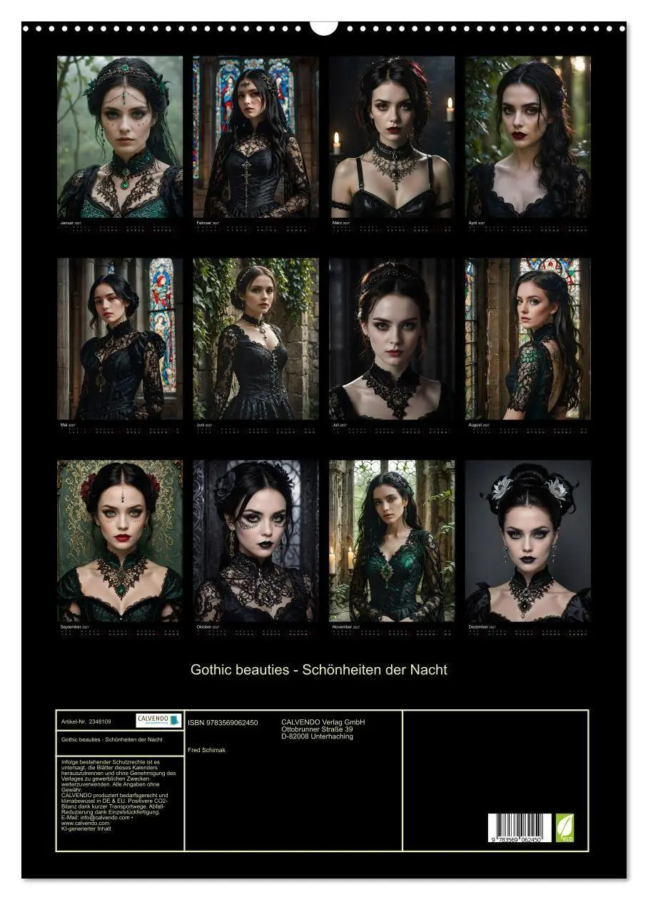 Bild: 9783569062450 | Gothic beauties - Schönheiten der Nacht (Wandkalender 2027 DIN A2...