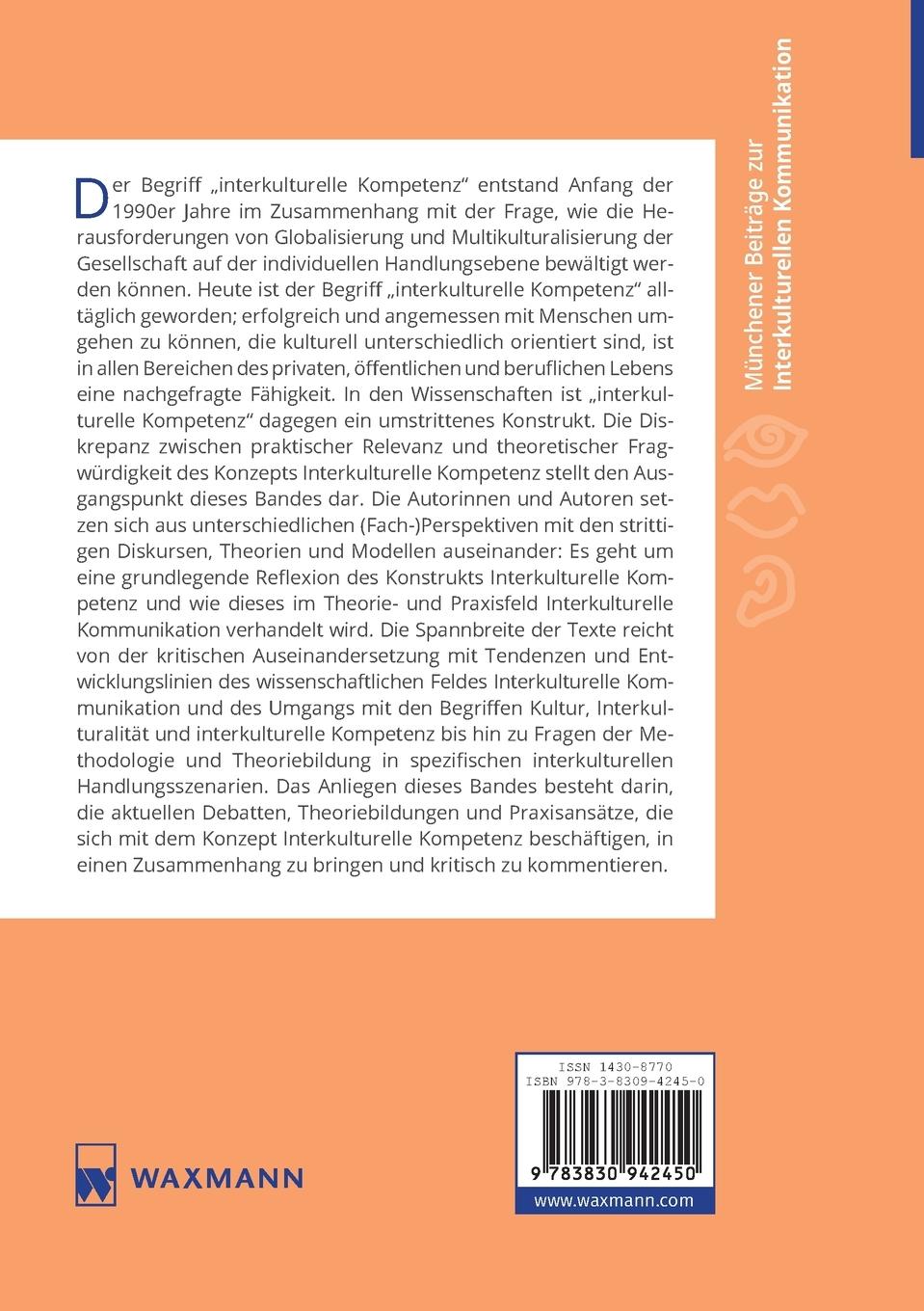 Rückseite: 9783830942450 | Interkulturelle Kompetenz | Kritische Perspektiven | Alois Moosmüller