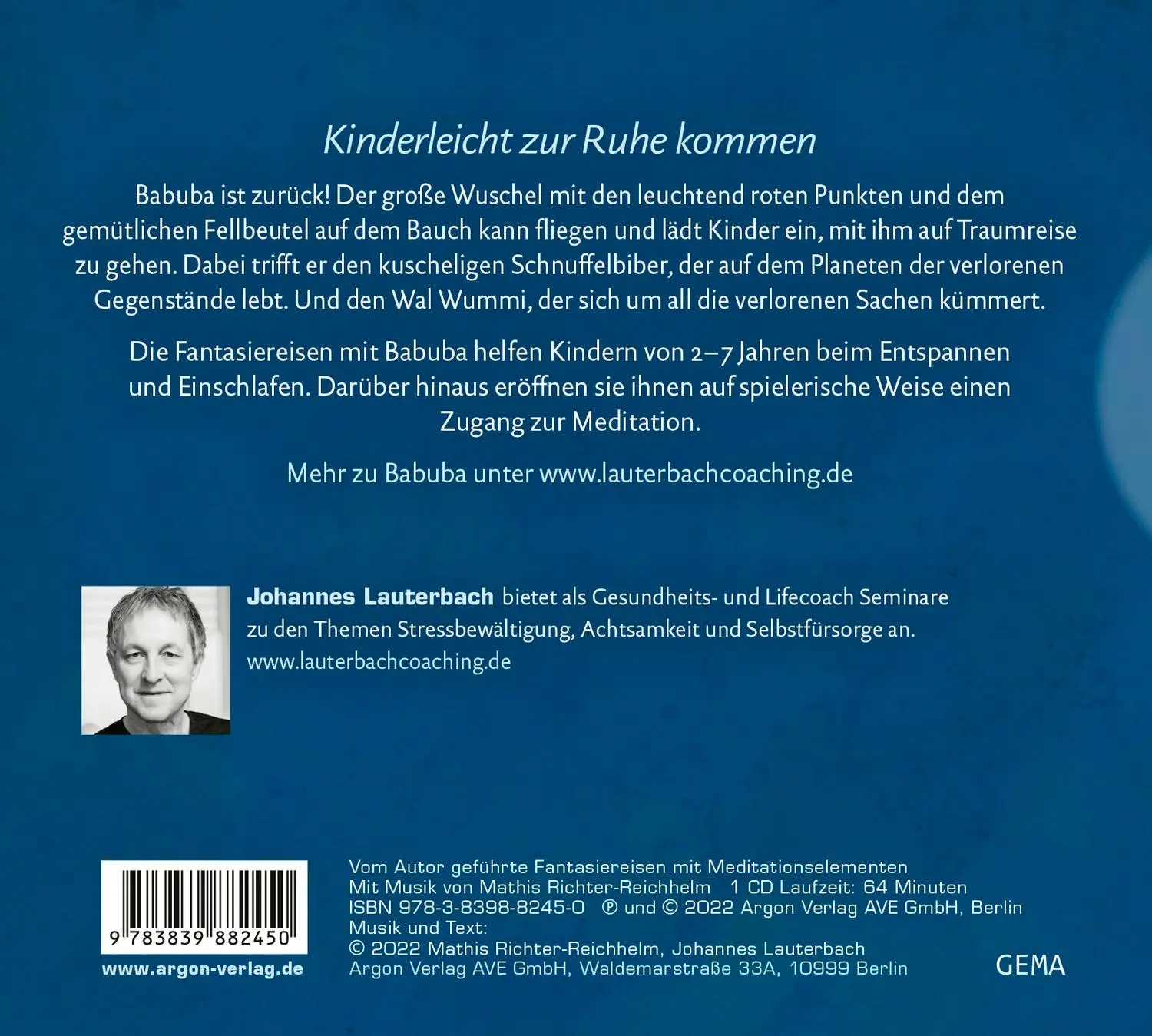 Rückseite: 9783839882450 | Babuba und der Schnuffelbiber | Johannes Lauterbach | Audio-CD | 2022