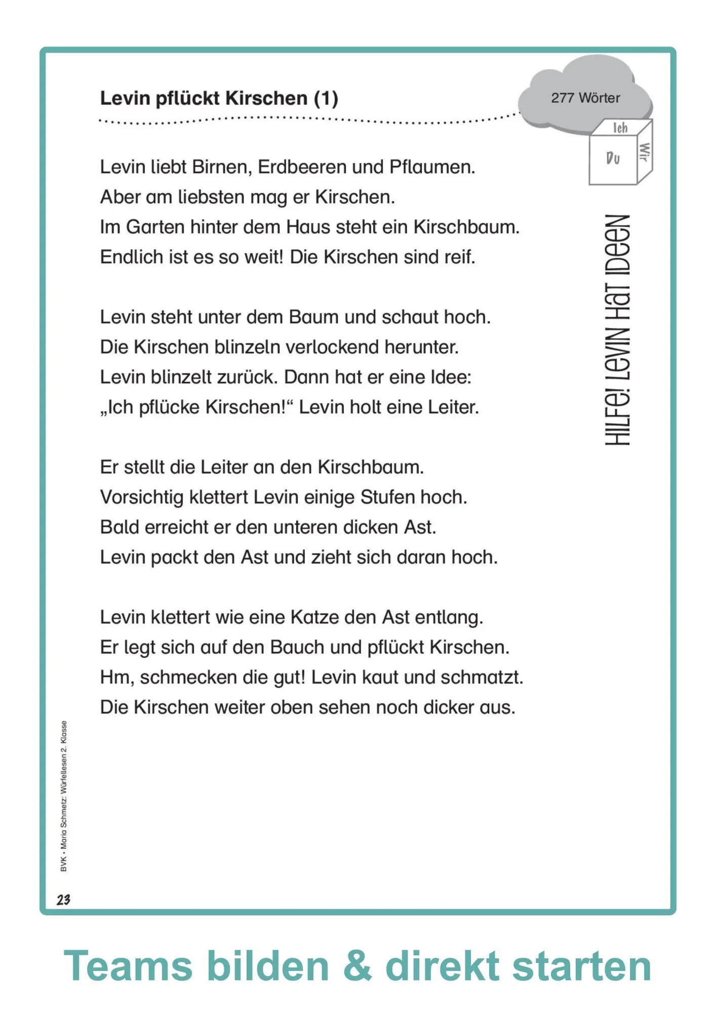 Bild: 9783965202450 | Würfellesen - 2. Klasse | Leseförderung mit vorbereiteten Texten