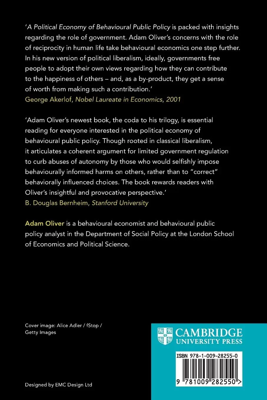 Rückseite: 9781009282550 | A Political Economy of Behavioural Public Policy | Adam Oliver | Buch