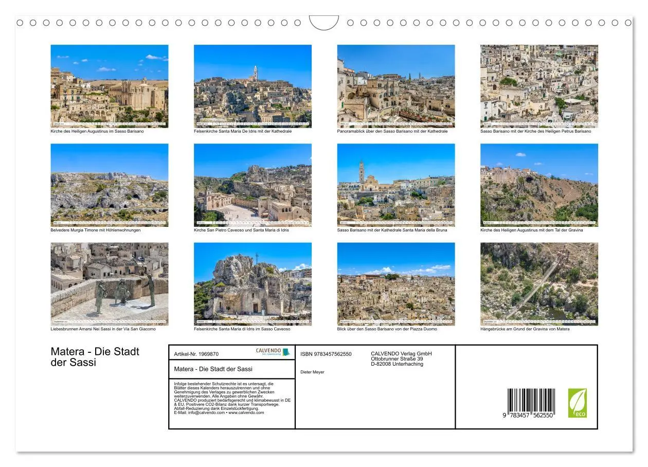 Bild: 9783457562550 | Matera - Die Stadt der Sassi (Wandkalender 2026 DIN A3 quer),...