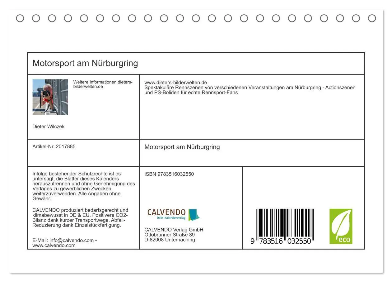 Bild: 9783516032550 | Motorsport am Nürburgring (Tischkalender 2026 DIN A5 quer),...