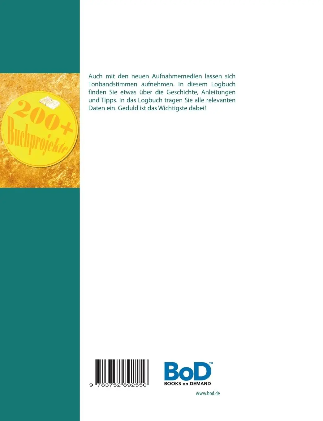 Rückseite: 9783752892550 | Logbuch für Tonbandstimmen - ITK Interdimensionale Kommunikation -...