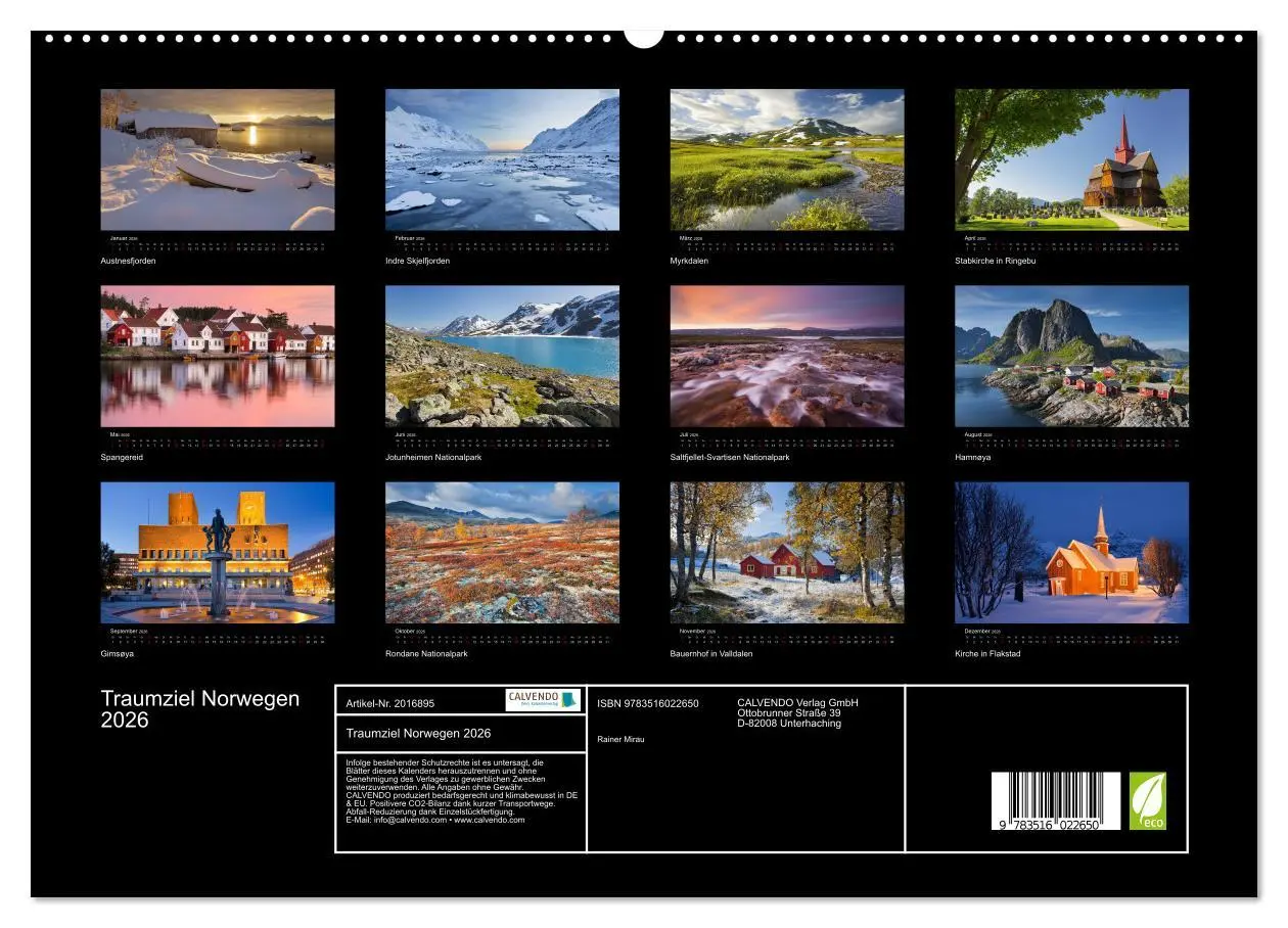 Bild: 9783516022650 | Traumziel Norwegen 2026 (hochwertiger Premium Wandkalender 2026 DIN...