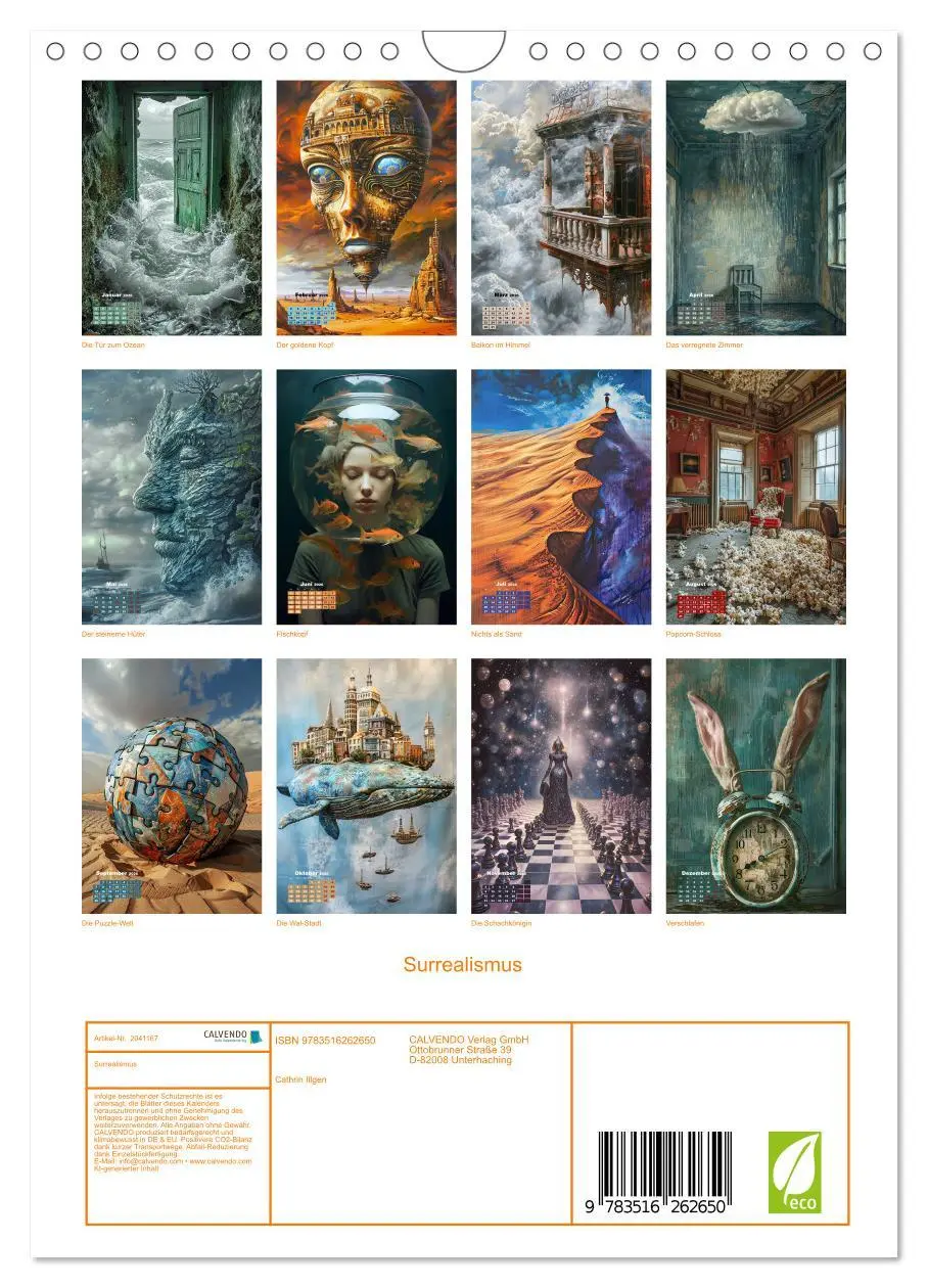 Bild: 9783516262650 | Surrealismus (Wandkalender 2026 DIN A4 hoch), CALVENDO Monatskalender