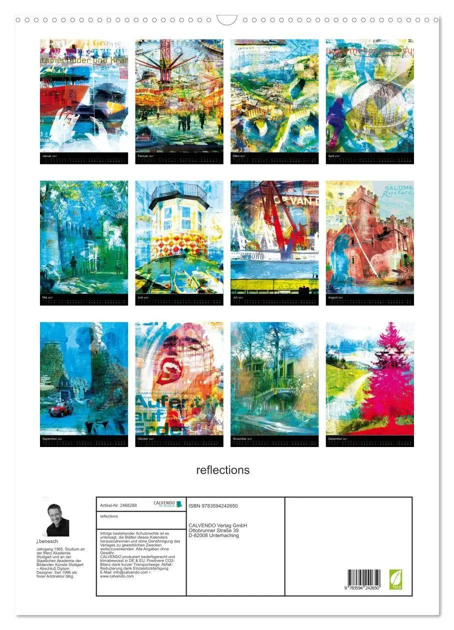 Bild: 9783594242650 | reflections (Wandkalender 2027 DIN A2 hoch), CALVENDO Monatskalender