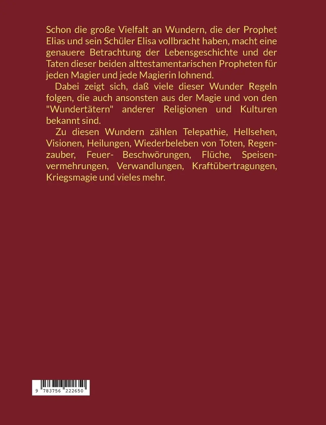 Rückseite: 9783756222650 | Die Magie der Propheten Elias und Elisa | Harry Eilenstein | Buch