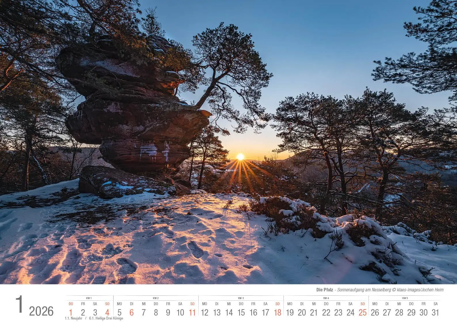 Bild: 9783965352650 | Die Pfalz 2026 Bildkalender A3 Spiralbindung | Holger Klaes | Kalender