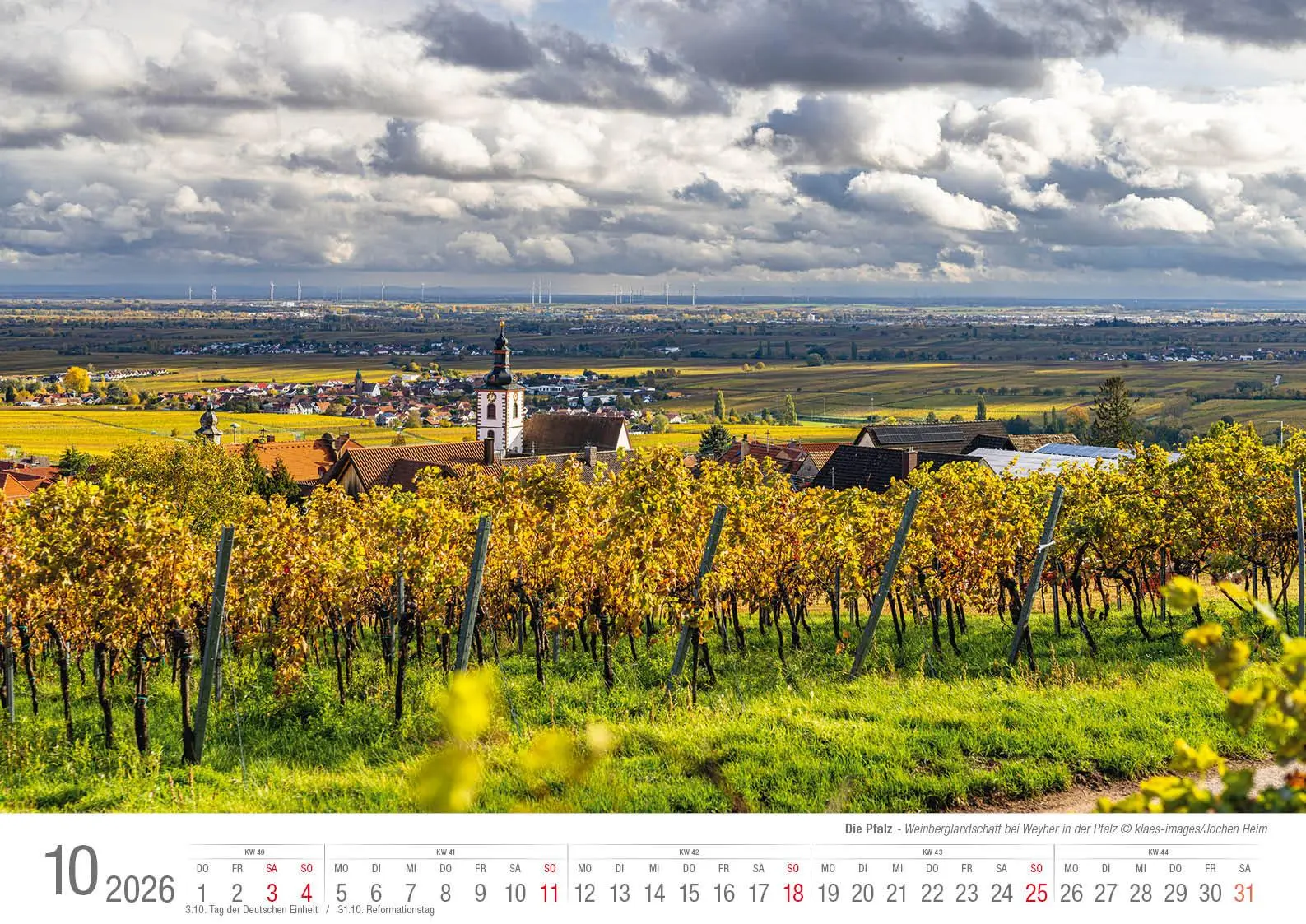 Bild: 9783965352650 | Die Pfalz 2026 Bildkalender A3 Spiralbindung | Holger Klaes | Kalender