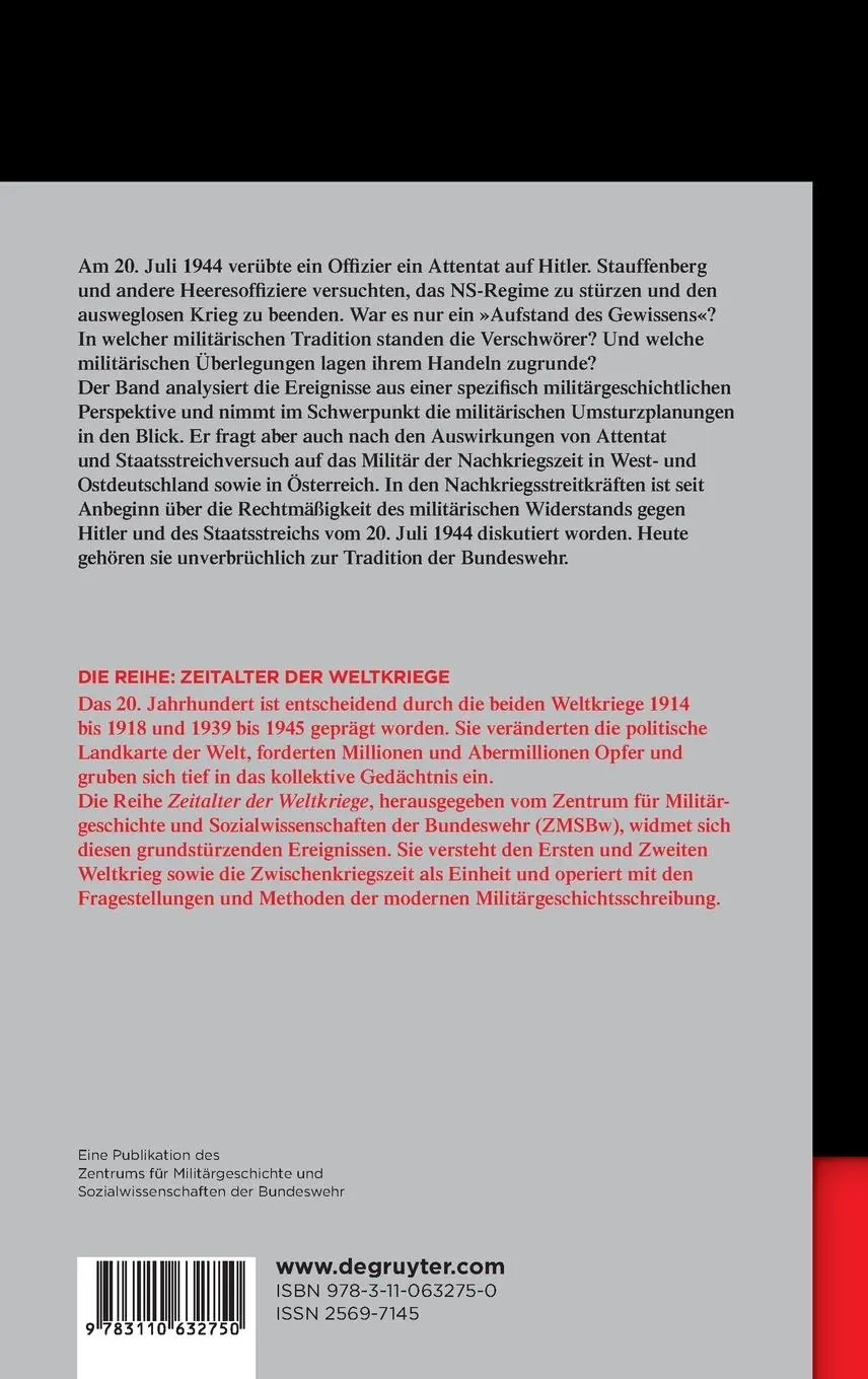 Rückseite: 9783110632750 | Unternehmen "Walküre" | Eine Militärgeschichte des 20. Juli 1944 | X