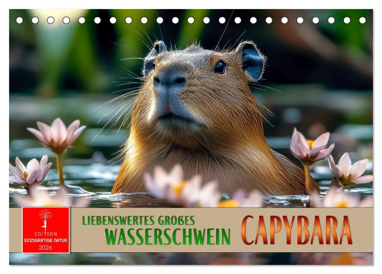 Cover: 9783457302750 | Capybara - liebenswertes großes Wasserschwein (Tischkalender 2026...