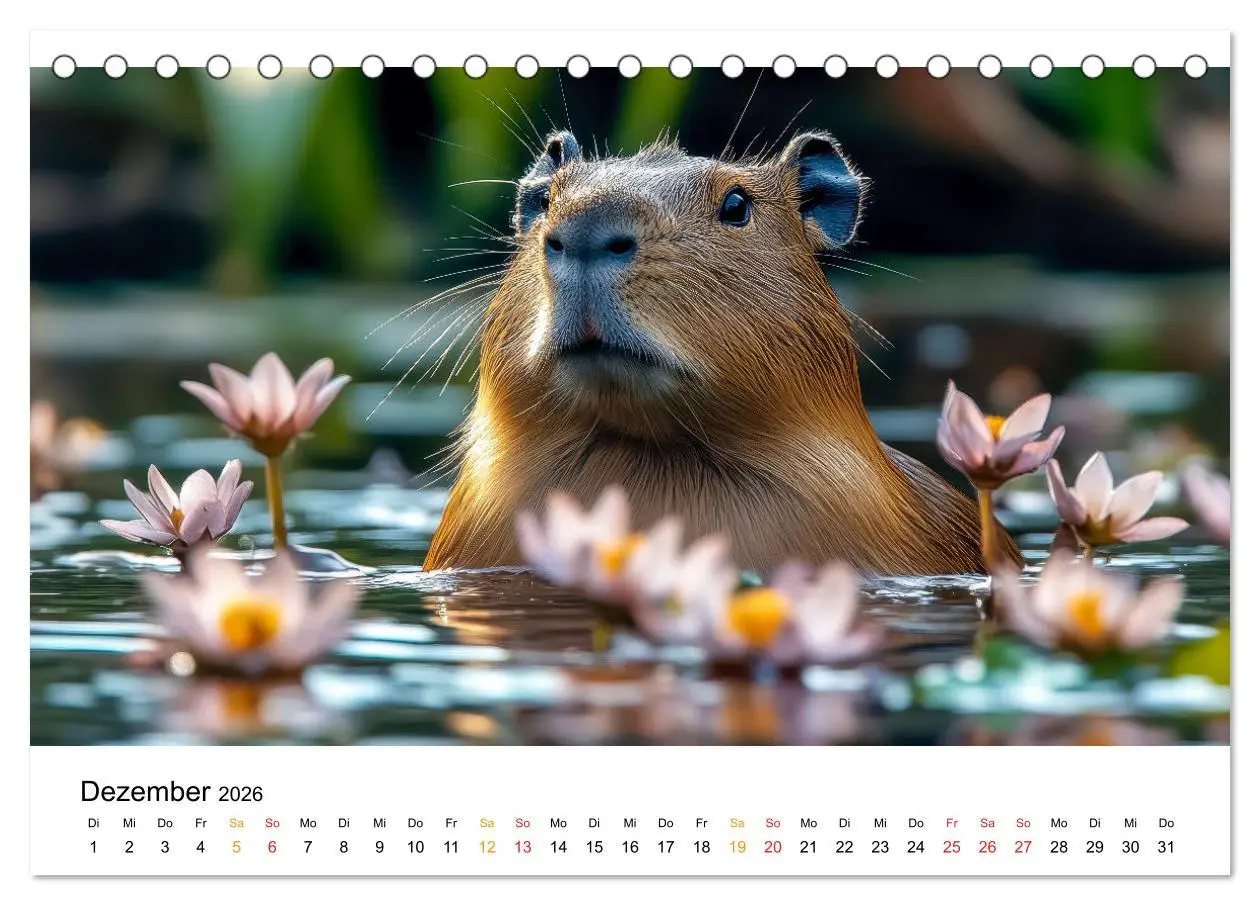 Bild: 9783457302750 | Capybara - liebenswertes großes Wasserschwein (Tischkalender 2026...