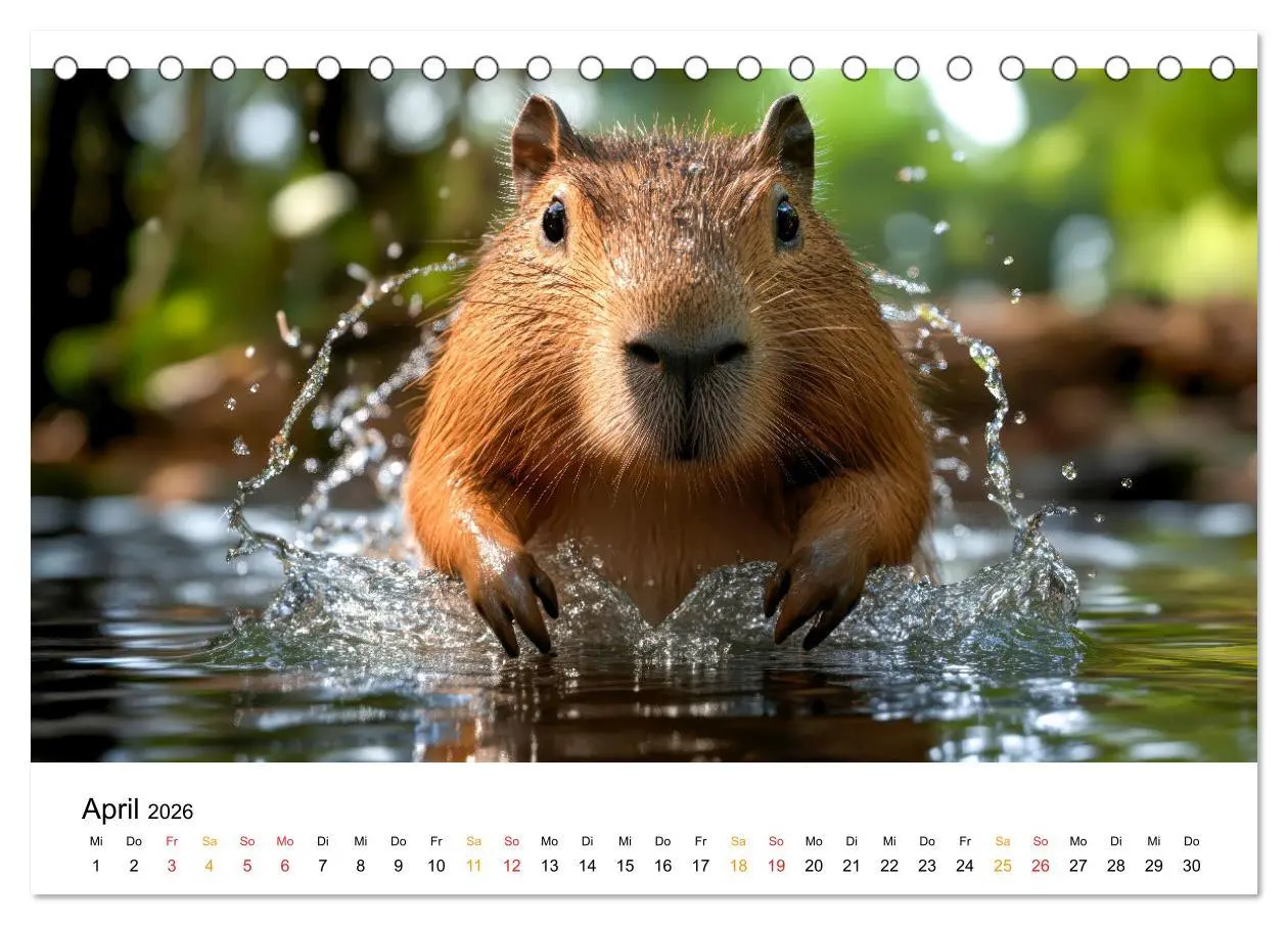 Bild: 9783457302750 | Capybara - liebenswertes großes Wasserschwein (Tischkalender 2026...