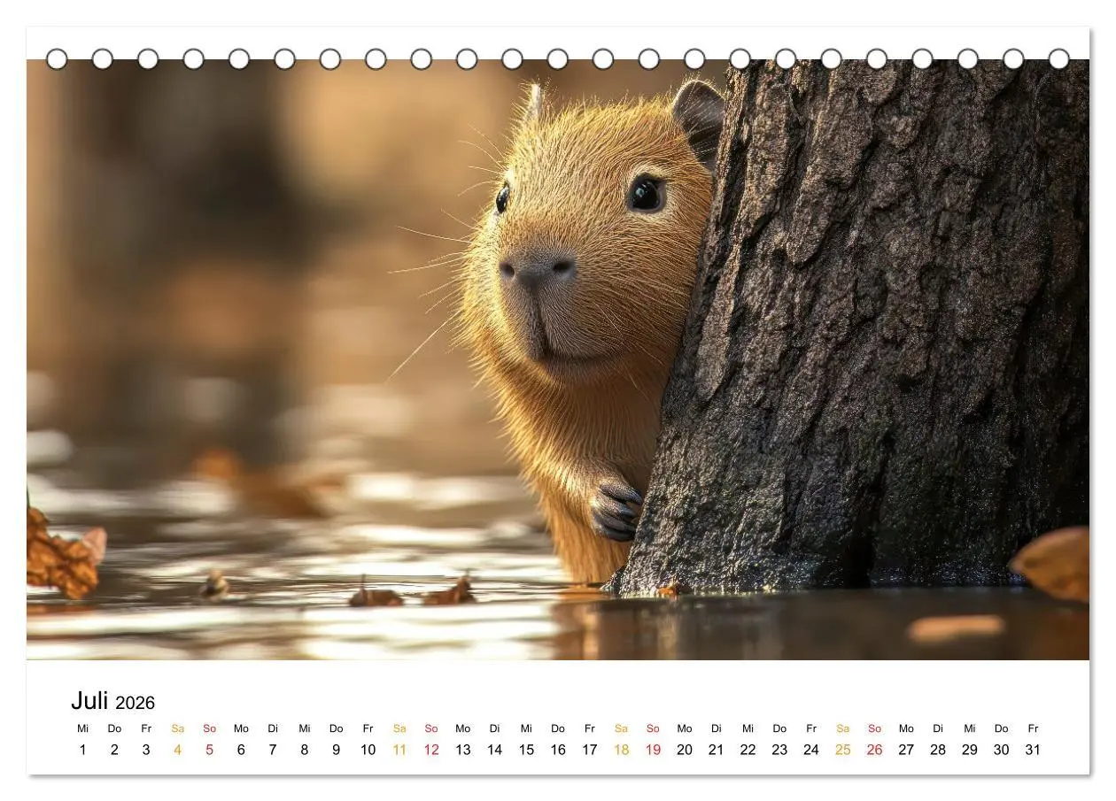 Bild: 9783457302750 | Capybara - liebenswertes großes Wasserschwein (Tischkalender 2026...