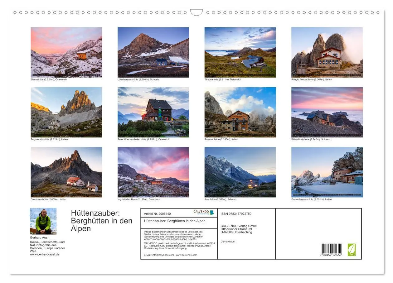Bild: 9783457922750 | Hüttenzauber: Berghütten in den Alpen (Wandkalender 2026 DIN A2...
