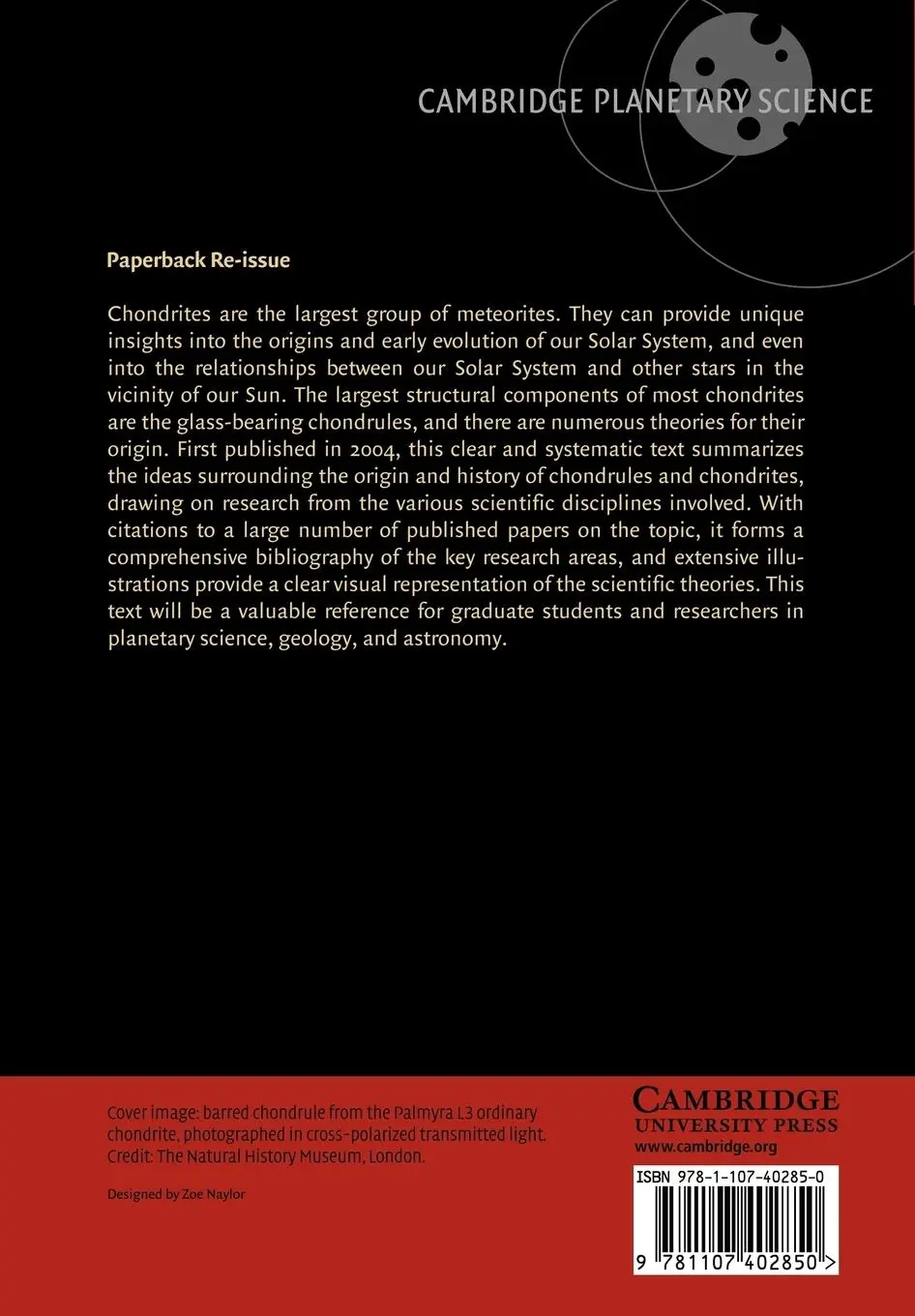 Rückseite: 9781107402850 | The Origin of Chondrules and Chondrites | Derek W. G. Sears | Buch