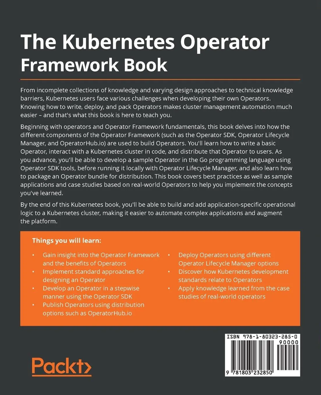 Rückseite: 9781803232850 | The Kubernetes Operator Framework Book | Michael Dame | Taschenbuch