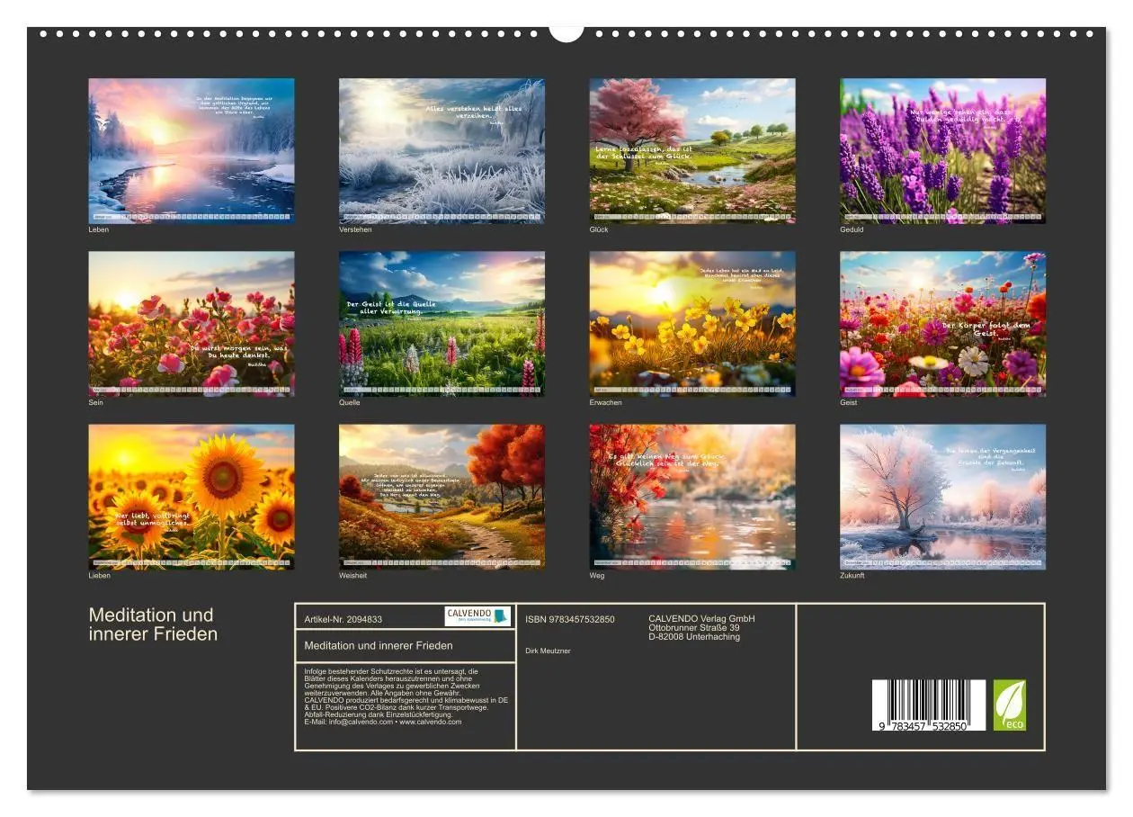 Bild: 9783457532850 | Meditation und innerer Frieden (hochwertiger Premium Wandkalender...