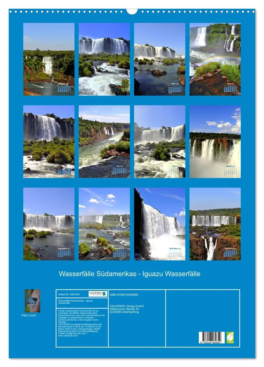 Bild: 9783516482850 | Wasserfälle Südamerikas - Iguazu Wasserfälle (Wandkalender 2026 DIN...