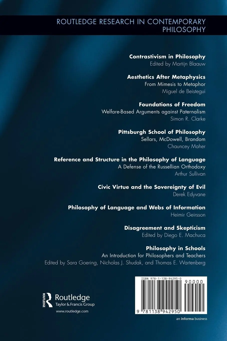 Rückseite: 9781138942950 | Philosophy in Schools | An Introduction for Philosophers and Teachers