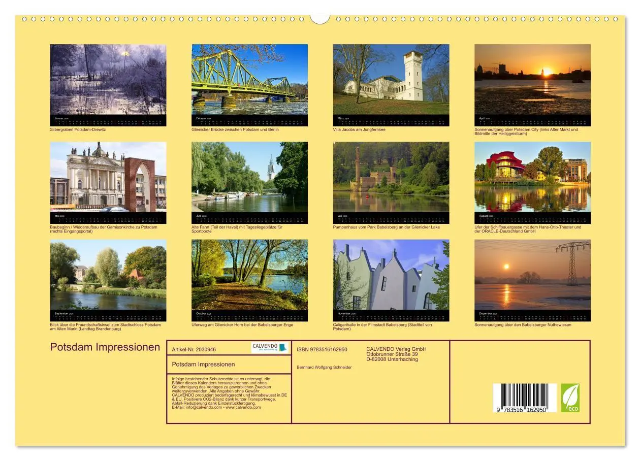 Bild: 9783516162950 | Potsdam Impressionen (hochwertiger Premium Wandkalender 2026 DIN A2...