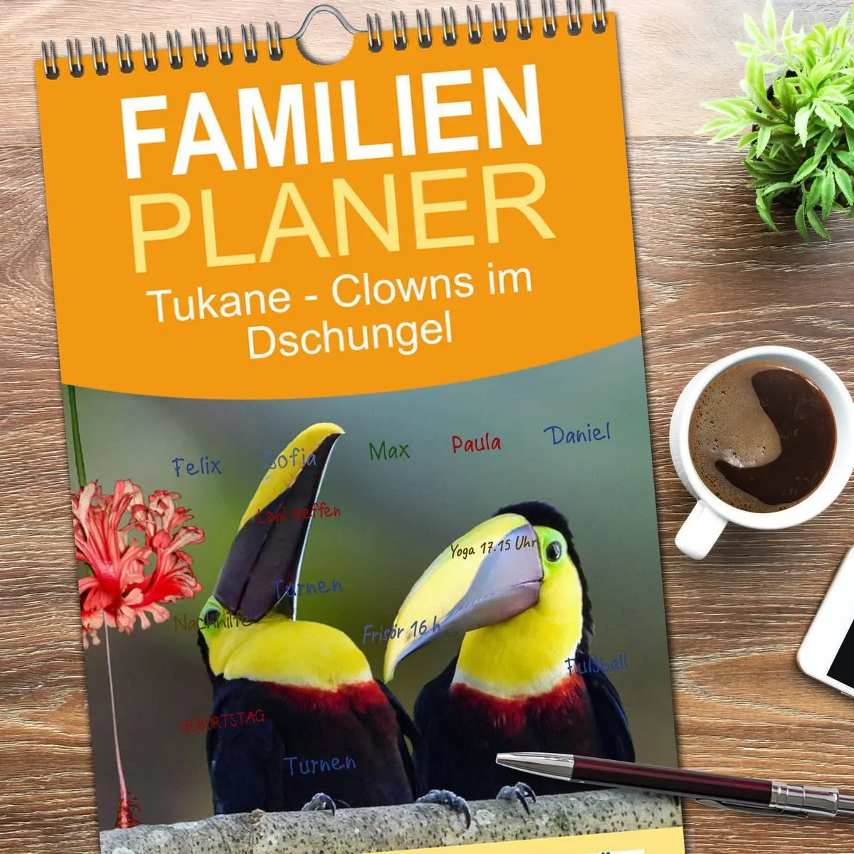 Bild: 9783516612950 | Familienplaner 2026 - Tukane - Clowns im Dschungel mit 5 Spalten...