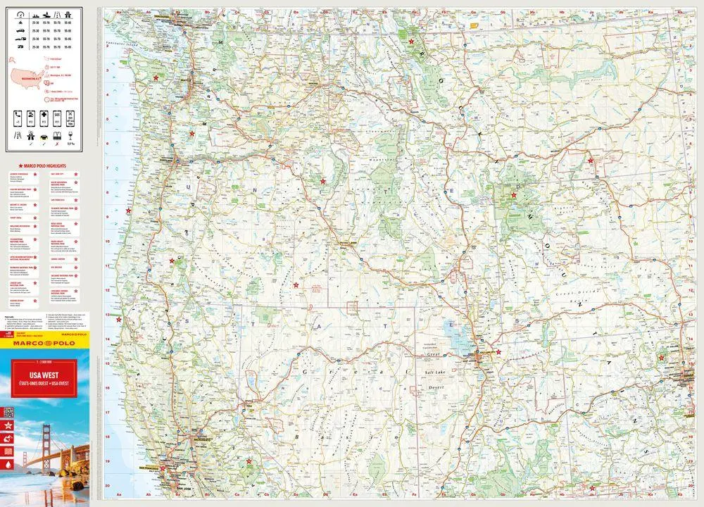 Bild: 9783575022950 | MARCO POLO Reisekarte USA West 1:2 Mio. | (Land-)Karte | MARCO POLO