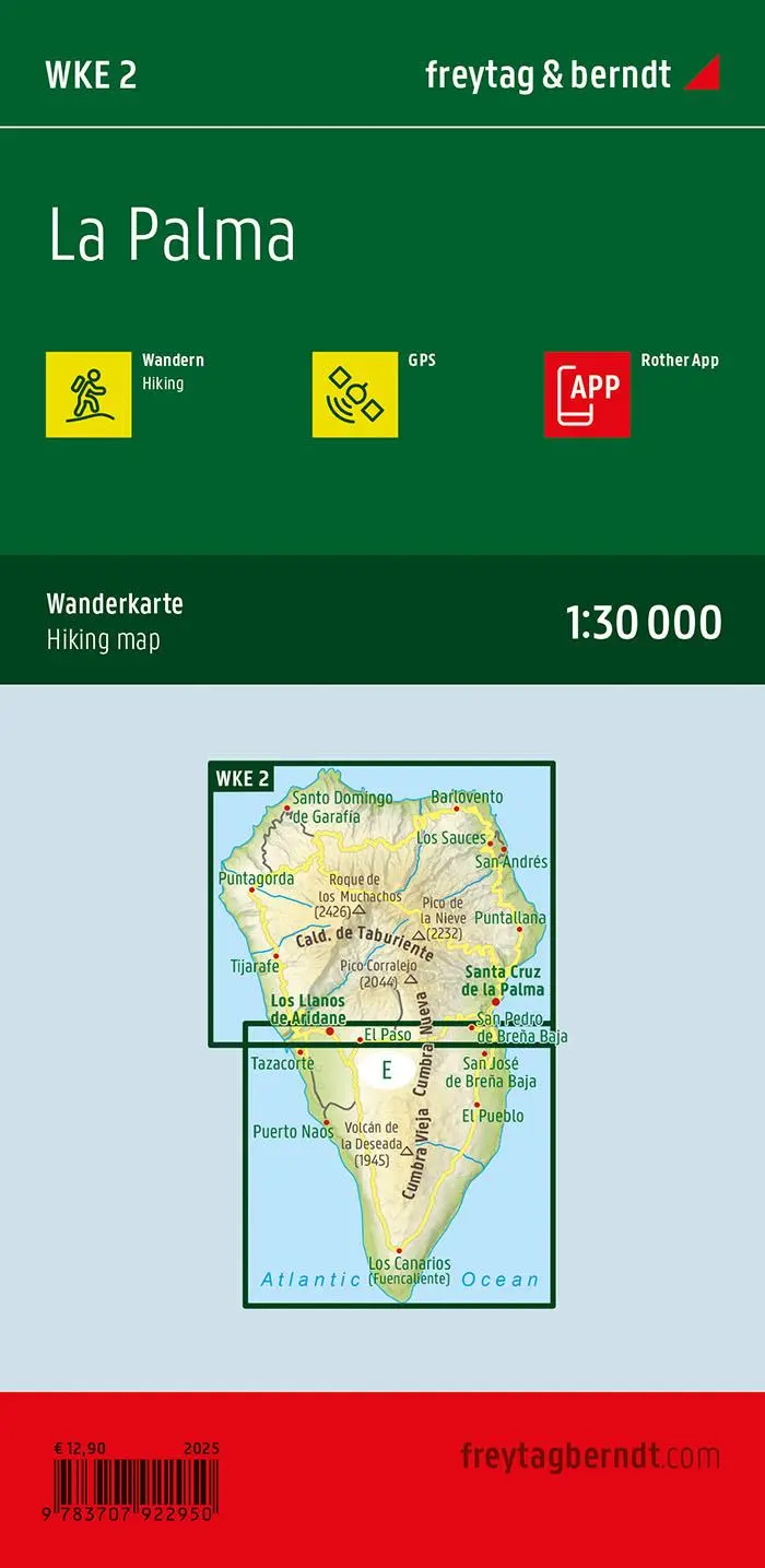 Rückseite: 9783707922950 | La Palma, Wanderkarte 1:30.000, freytag &amp; berndt | Freytag &amp; Berndt