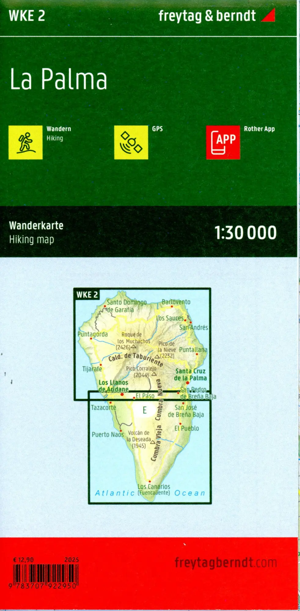 Bild: 9783707922950 | La Palma, Wanderkarte 1:30.000, freytag &amp; berndt | Freytag &amp; Berndt