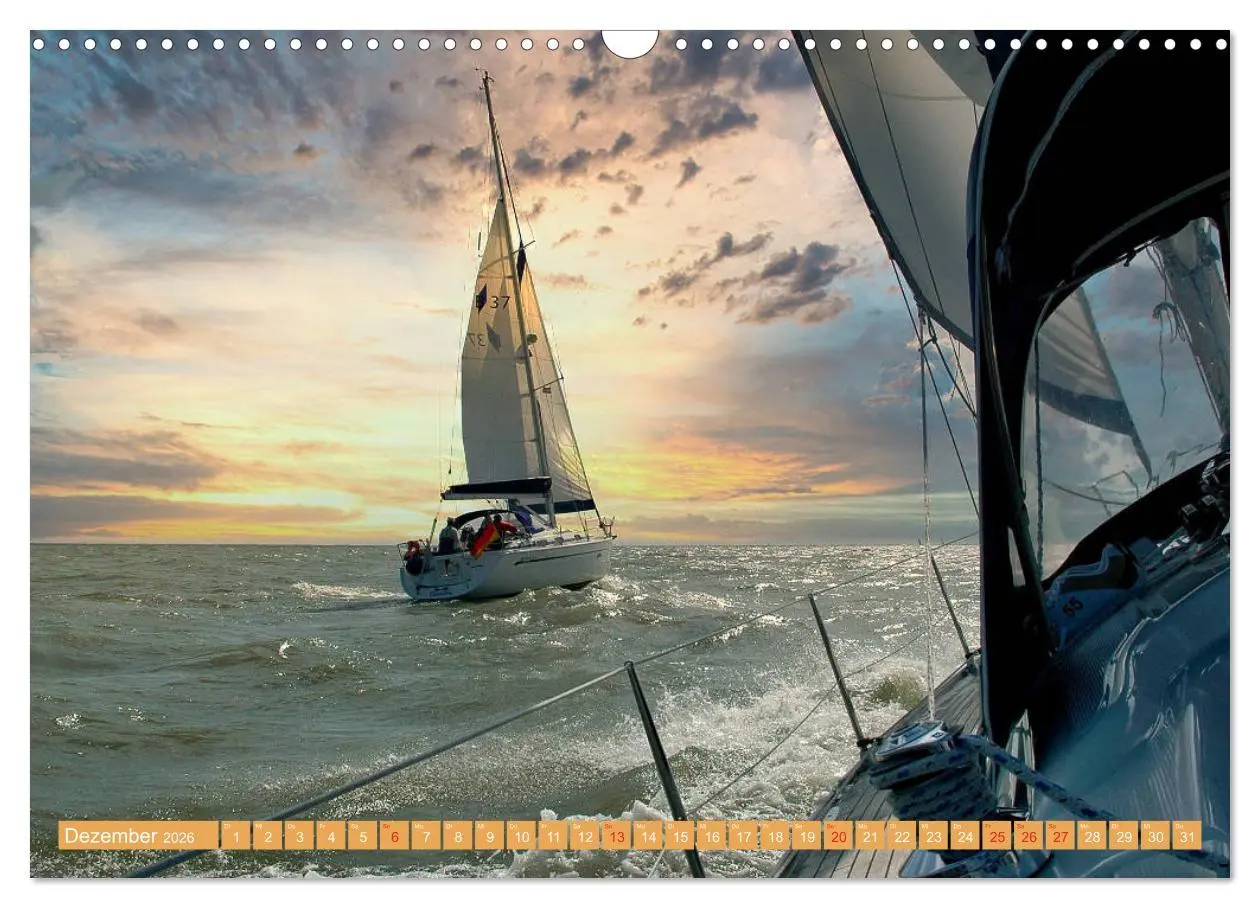 Bild: 9783457723050 | Segeln im Sonnenuntergang (Wandkalender 2026 DIN A3 quer), CALVENDO...