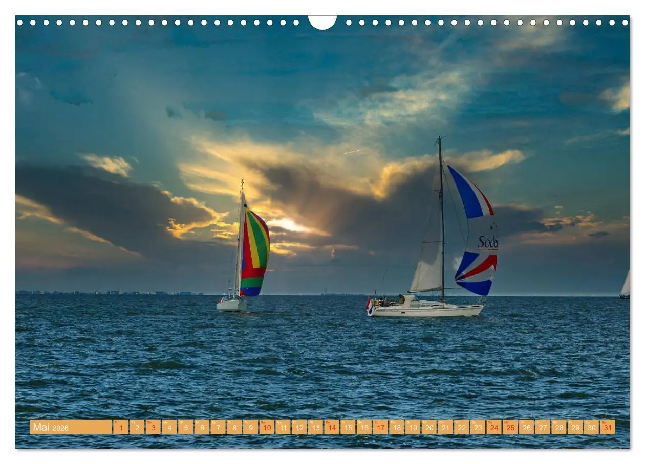 Bild: 9783457723050 | Segeln im Sonnenuntergang (Wandkalender 2026 DIN A3 quer), CALVENDO...