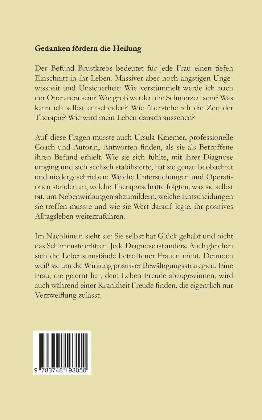 Rückseite: 9783748193050 | Mein Brustkrebs heißt Hermann | Ursula Kraemer | Taschenbuch | 148 S.
