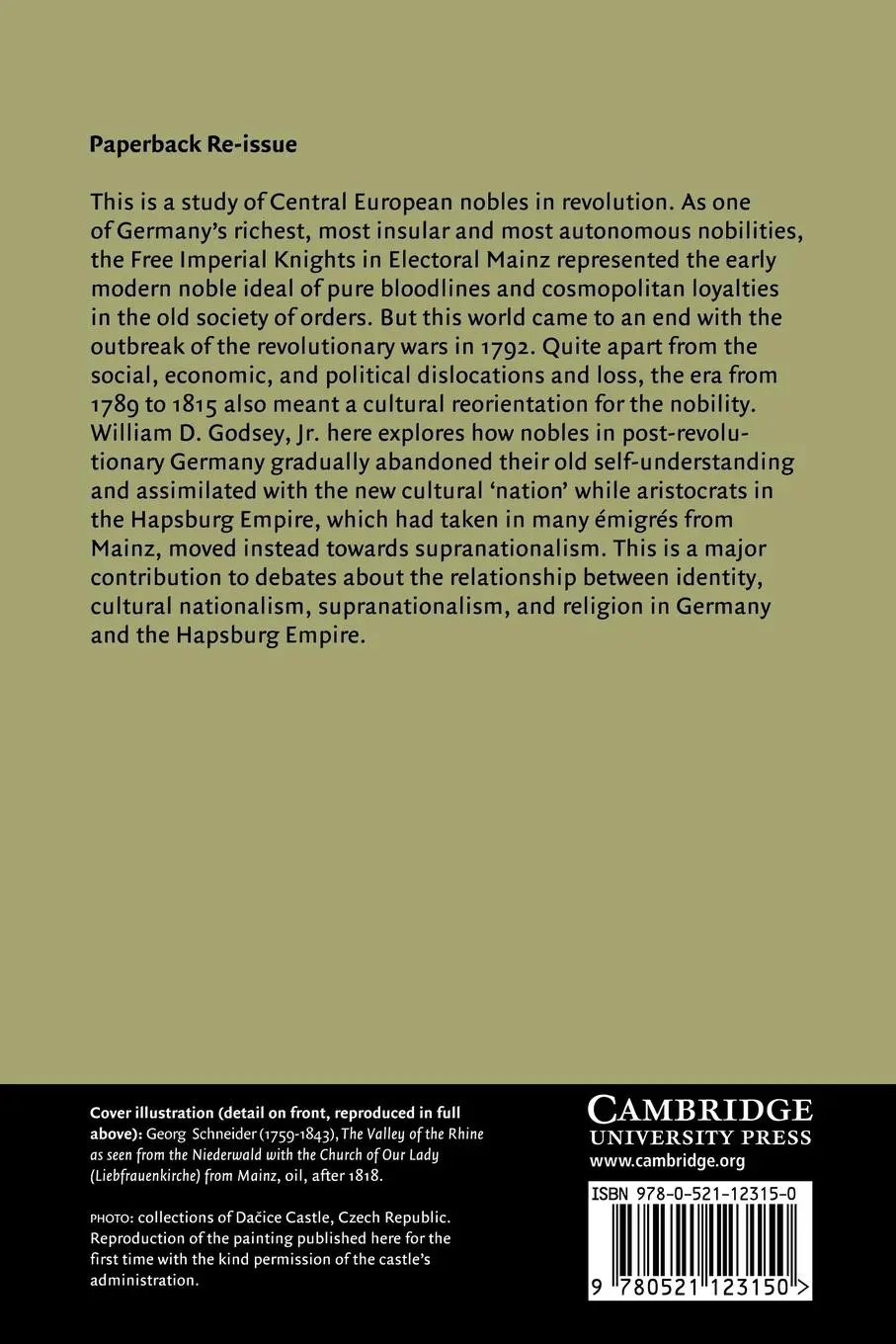 Rückseite: 9780521123150 | Nobles and Nation in Central Europe | William D. Jr. Godsey | Buch