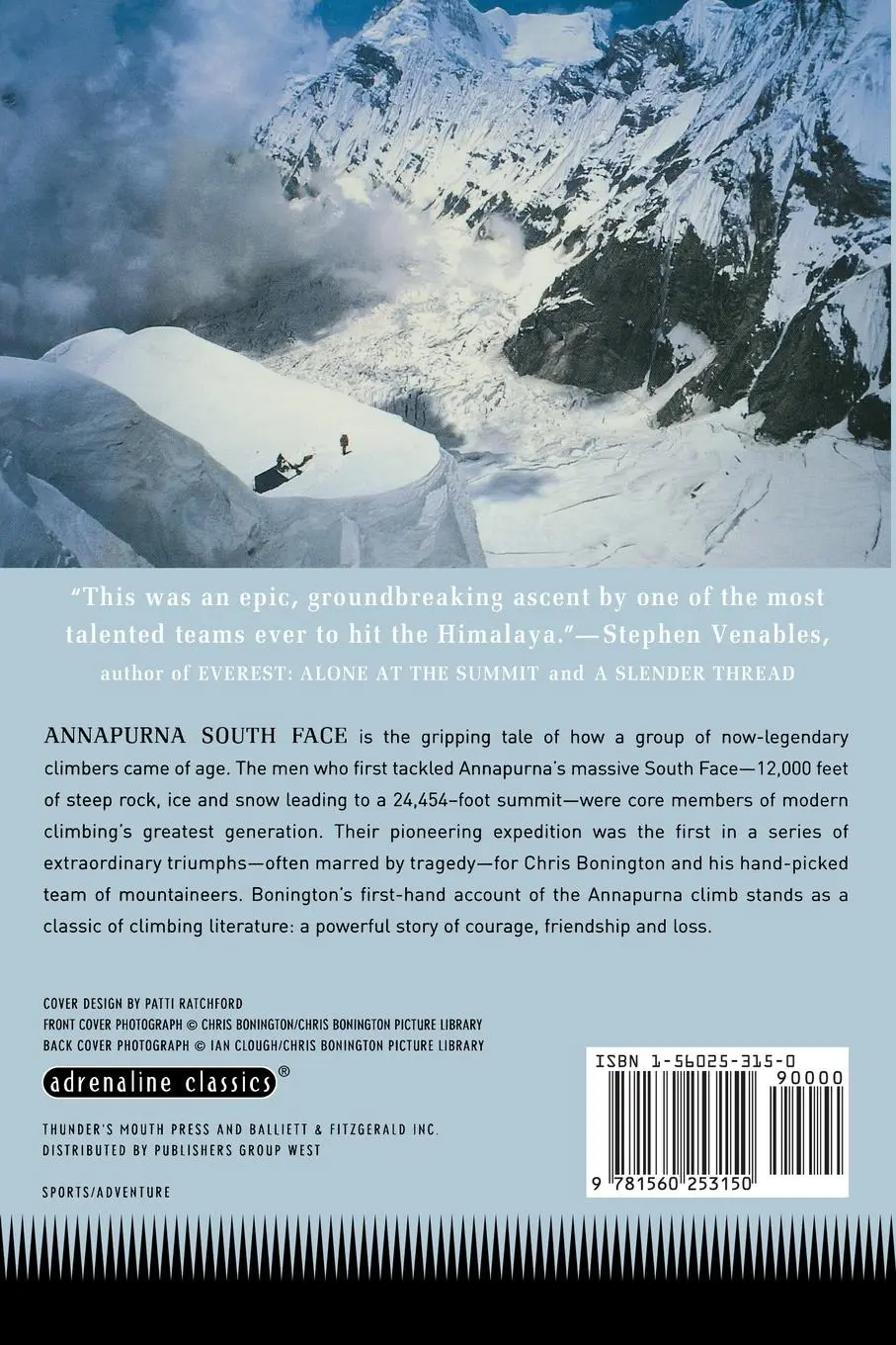 Rückseite: 9781560253150 | Annapurna South Face (Tr) | Chris Bonington | Taschenbuch | Englisch