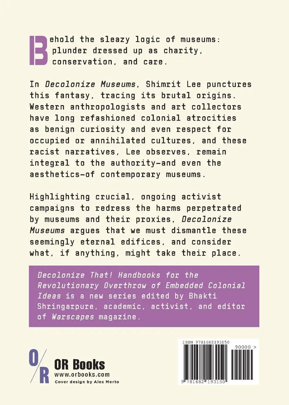Rückseite: 9781682193150 | Decolonize Museums | Shimrit Lee | Taschenbuch | Englisch | 2022
