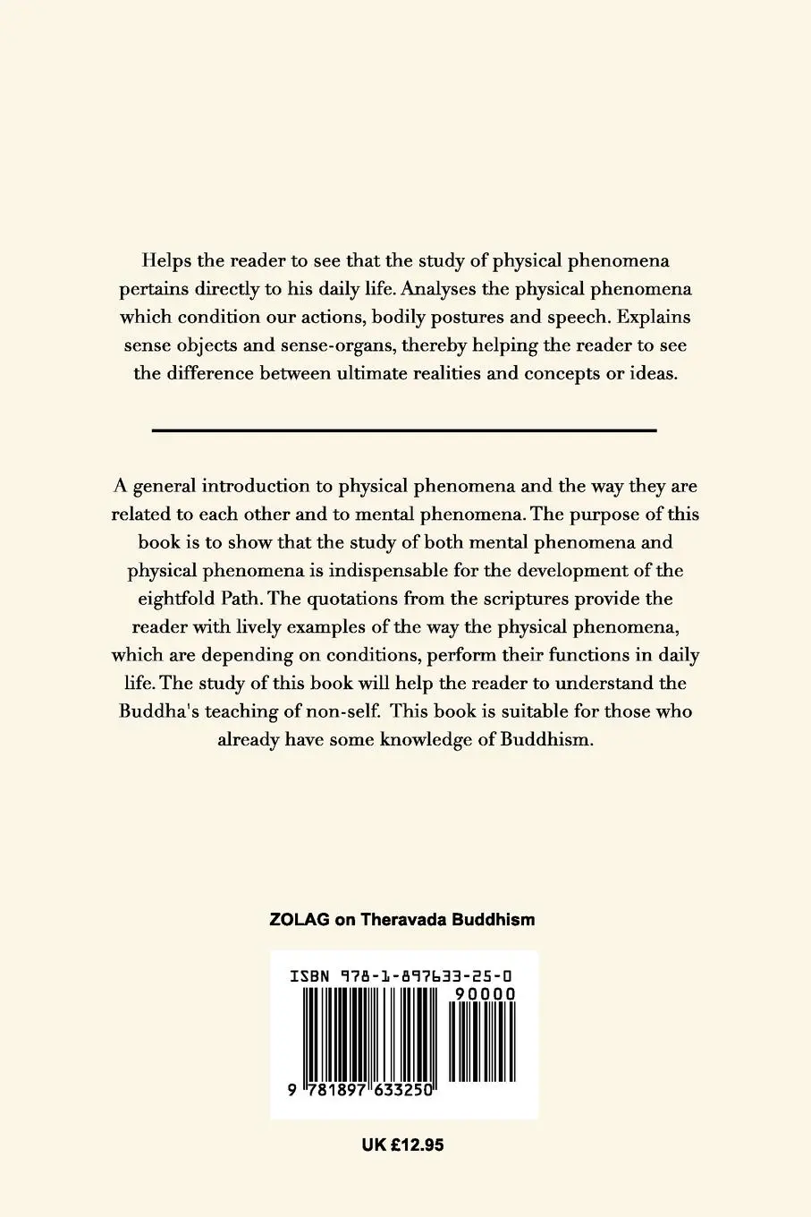 Rückseite: 9781897633250 | The Buddhist Teaching on Physical Phenomena | Nina Van Gorkom | Buch